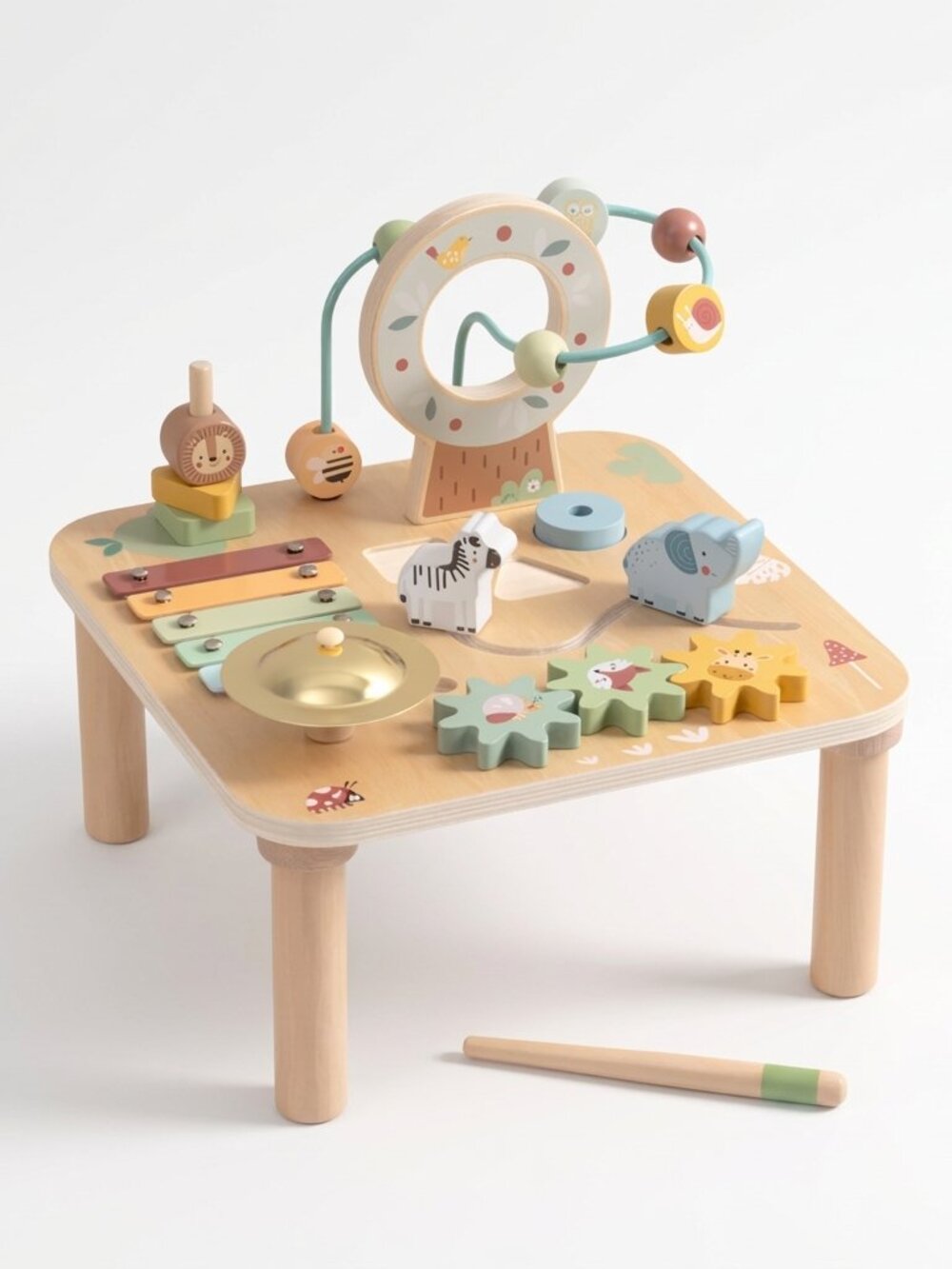 Montessori Wooden Activity Table Baby Learning Toy Busy Board New - Picture 8 of 16